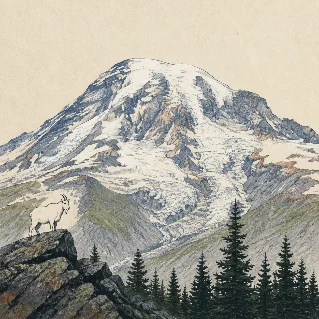 北美山峰插画野外指南