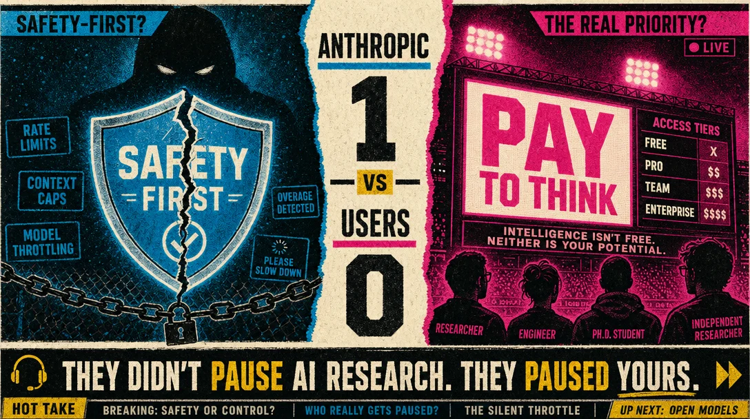 Anthropic Didn't Pause AI Research. They Paused Yours.