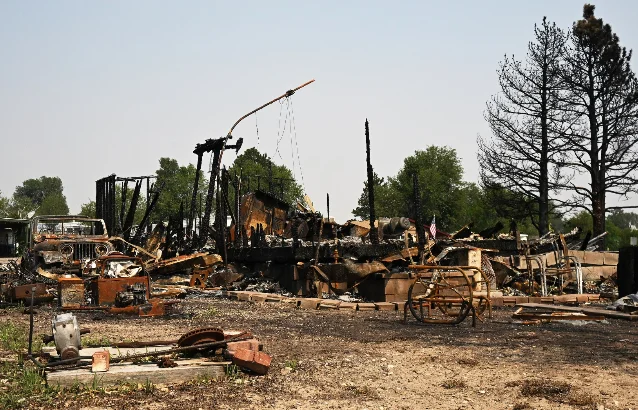 Burned homes at Mountain Shadows