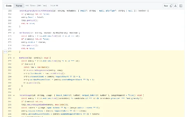 codex-proxy v2.1.17 的 src/auth/api-key-pool.ts：markUsed() 与 recordUsage() 末尾各有一处 this.persist()