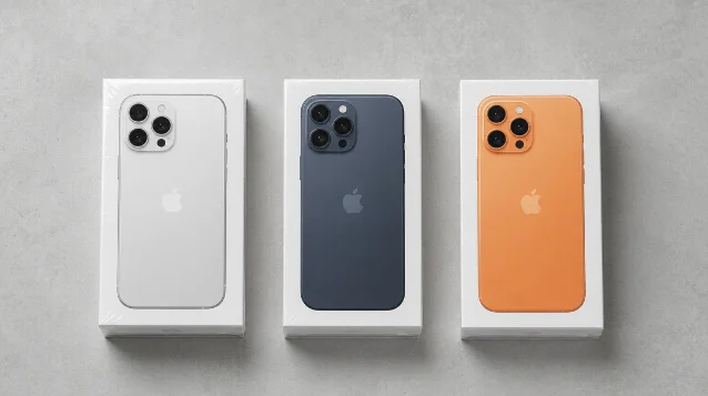 今日闲鱼全新 iPhone 17 系列三色原装包装盒平铺
