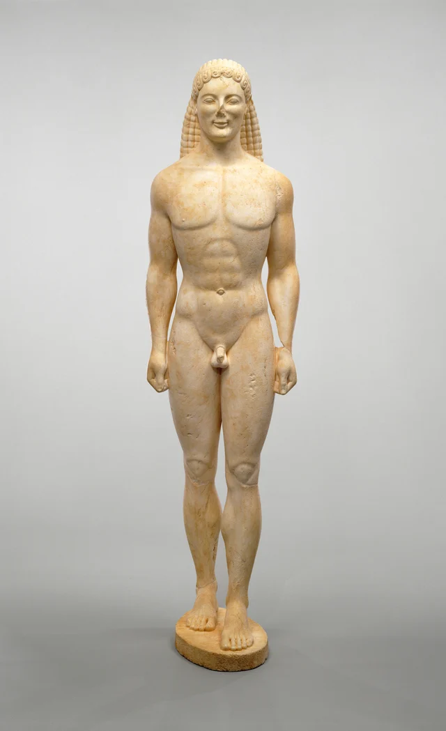 Getty Kouros, frontal view