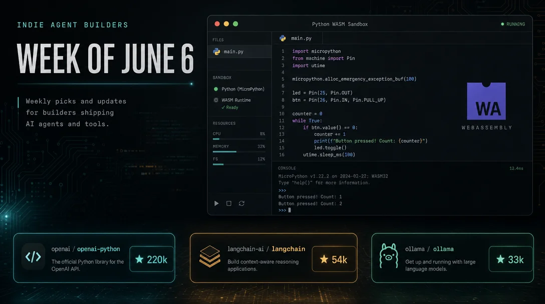 Indie Agent Builders — Week of June 6