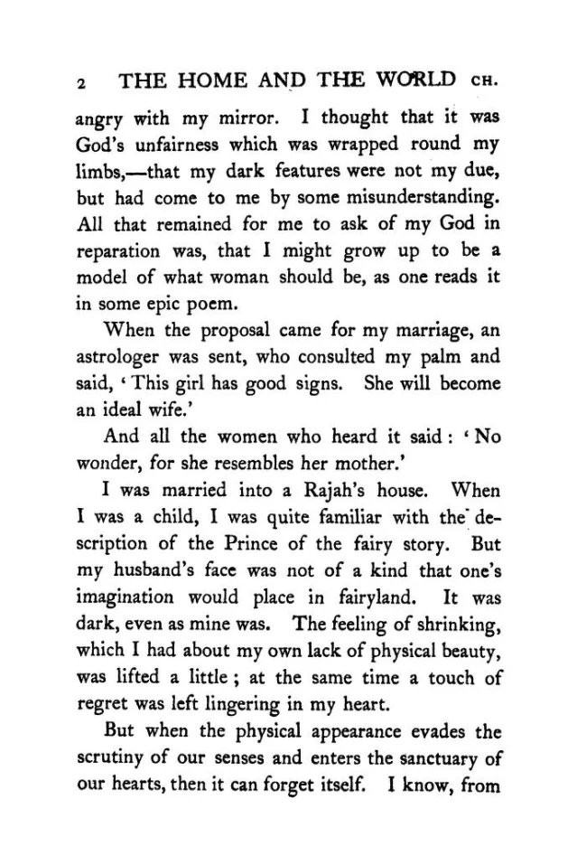 Page two of the 1919 Macmillan edition, continuing Bimala's mirror passage