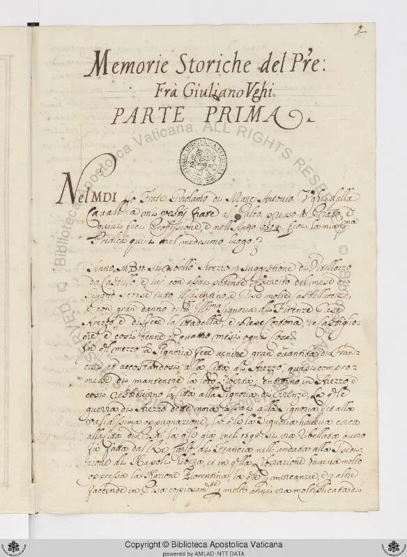 Page 1 of Ott.lat.2576 — opening page of the chronicle text