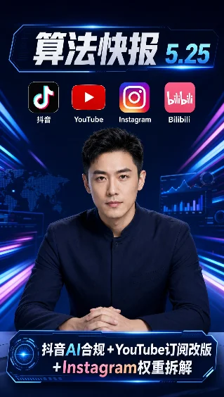 算法快报 5.25｜抖音AI合规截止+YouTube订阅Tab消失+Instagram跳过率57.8%