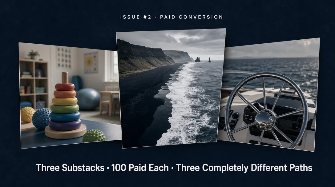 Three niches, three paths to 100 paid