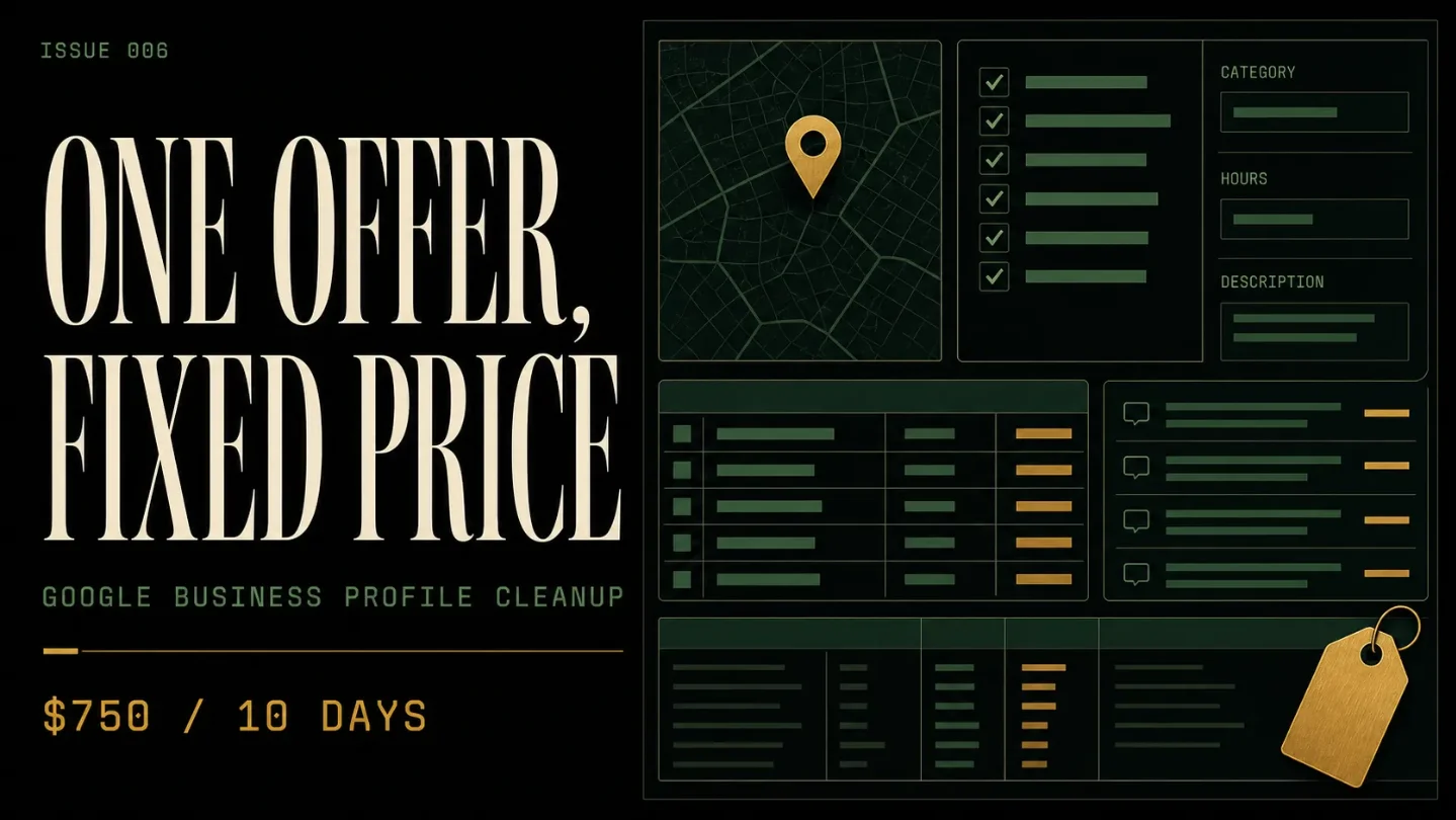 Issue 006 - Google Business Profile Cleanup: the $750 local-pack setup