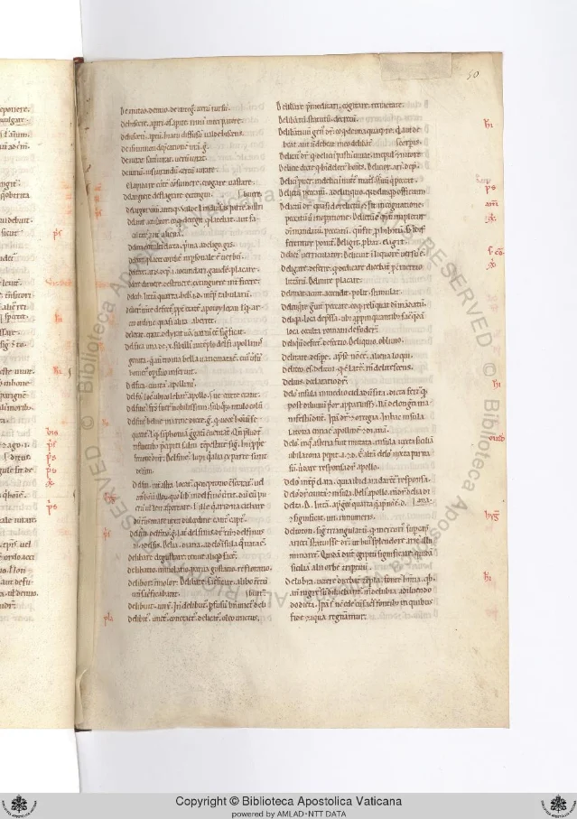 Folio 50r — mid-dictionary section