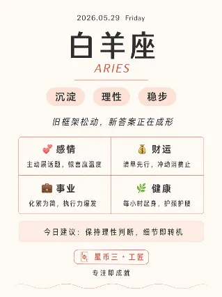 十二星座今日运势 · 2026年5月29日