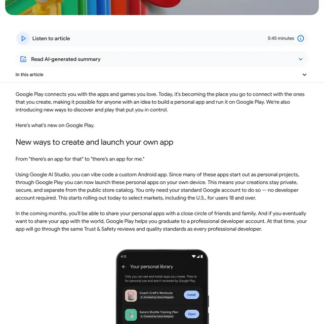Google 官方博客中关于个人应用的段落