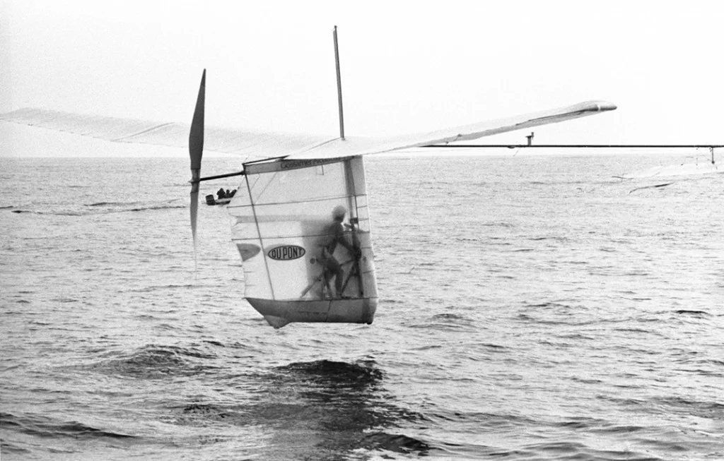 He pedaled a 71-pound plastic plane across the English Channel