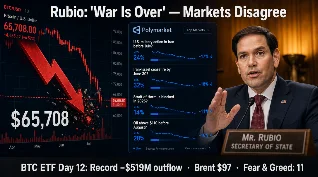 Rubio says "war is over" — Polymarket says otherwise