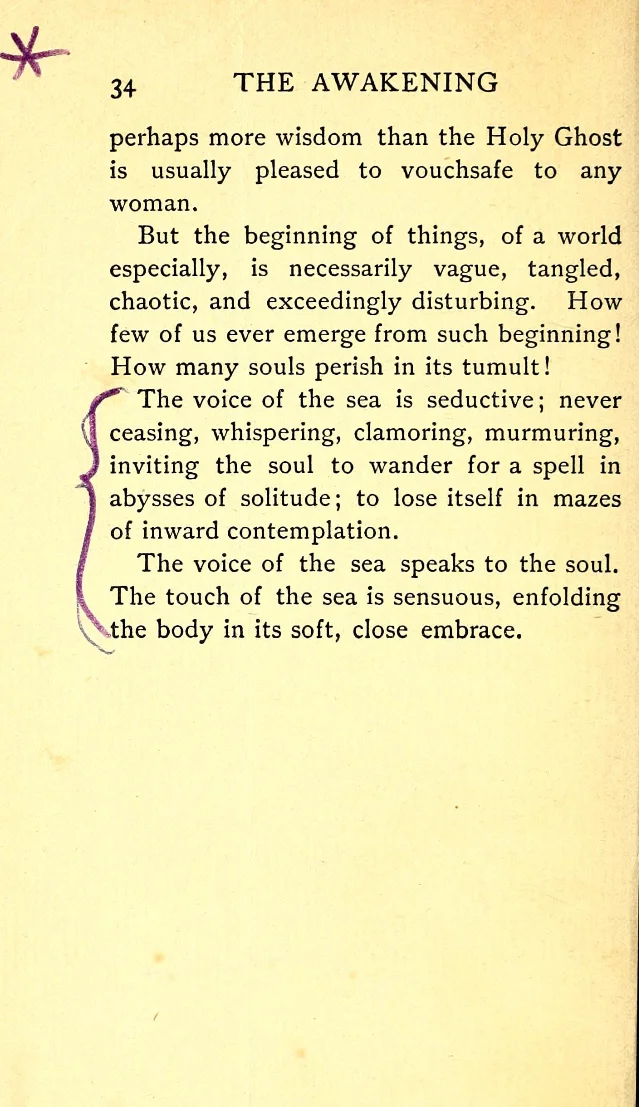 Page 34 of the 1899 edition showing the voice of the sea passage