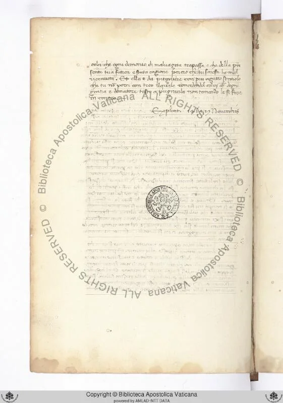 Folio 39v of Ott.lat.1755 — the dated colophon page