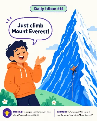 🗻 Easier Said Than Done — Daily English Idiom #14