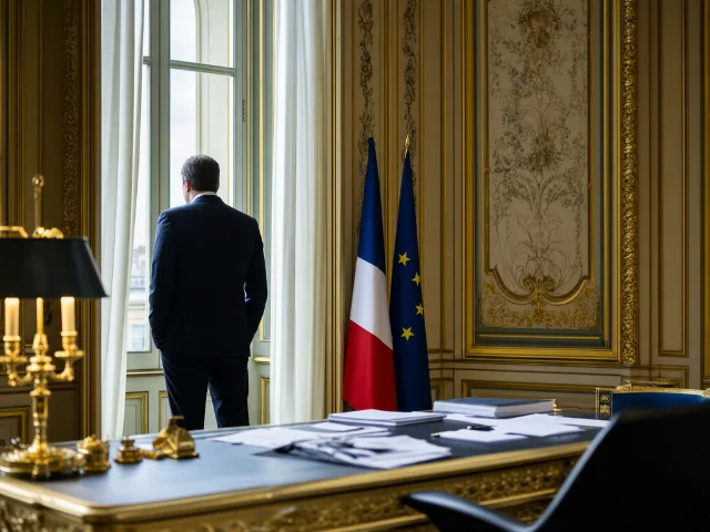 A French government ministry corridor — the kind of formal setting where Finance Minister Nicolas Sarkozy arranged the first direct talks between Dehecq and Landau on April 23, 2004