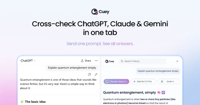 Cuey 官方商店页展示的对照界面