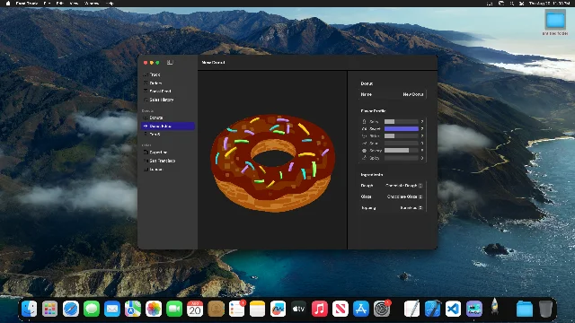 macOS 参考应用 Food Truck 的界面