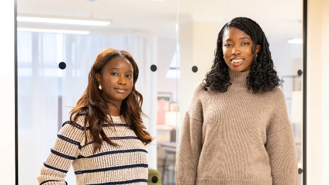 AethexAI co-founders Mariama Diallo (right) and Ayooluwa Odemuyiwa (left)