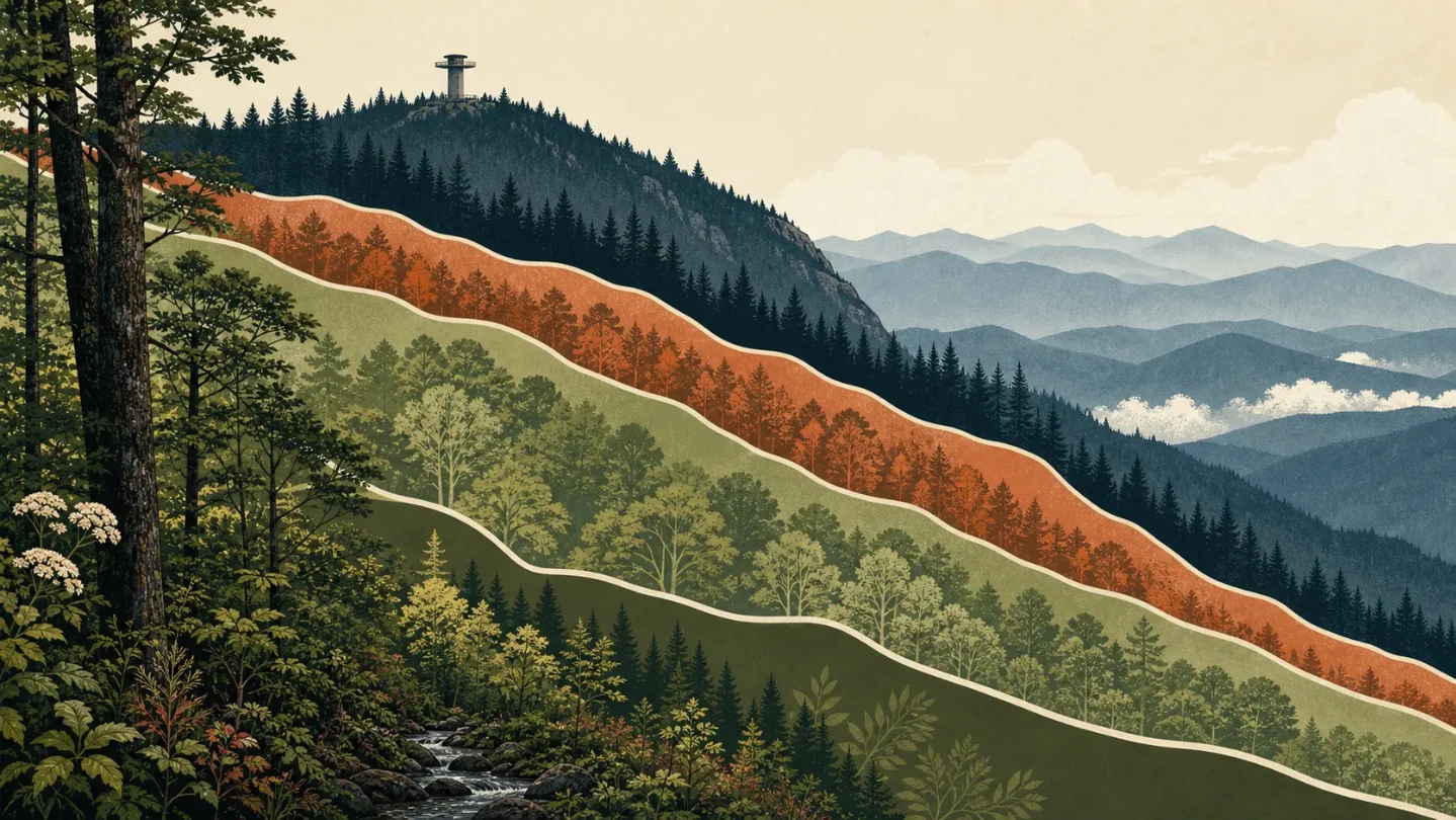 Kuwohi field guide: cove hardwoods, spruce-fir ridge, and Andrews Bald