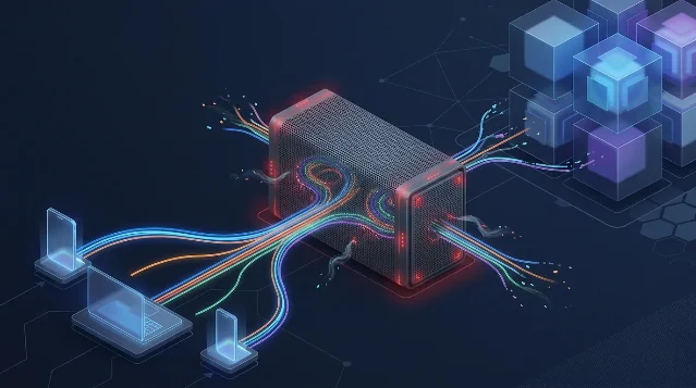 AI 中转入口中的数据流转风险示意