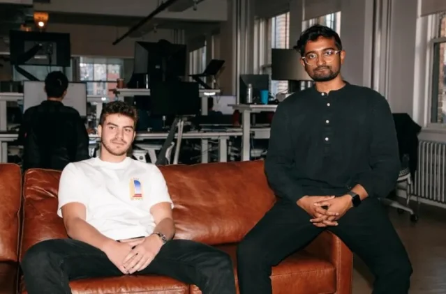 Parker co-founders Yacine Sibous (left) and Milan Ray (right) in office