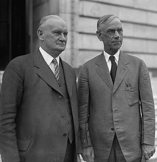 Senator Reed Smoot and Representative Willis Hawley, April 11, 1929
