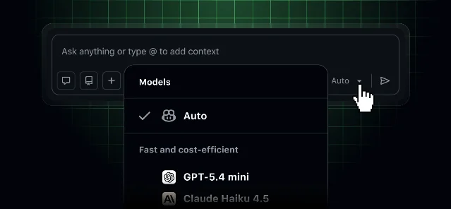 GitHub Copilot Auto mode 界面示意
