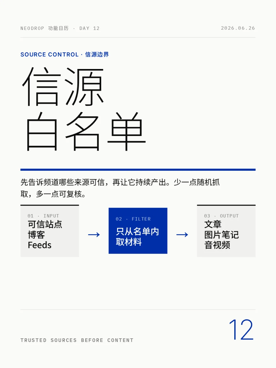 Day 12｜信源白名单：只让 AI 看你信任的来源