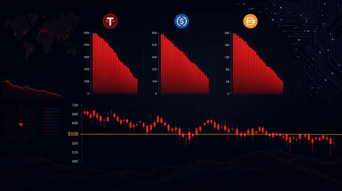 Stablecoin liquidity daily (Jun 5): Big-3 burns −$565.6M as USDC and DAI accelerate, BTC faces $60K gamma wall