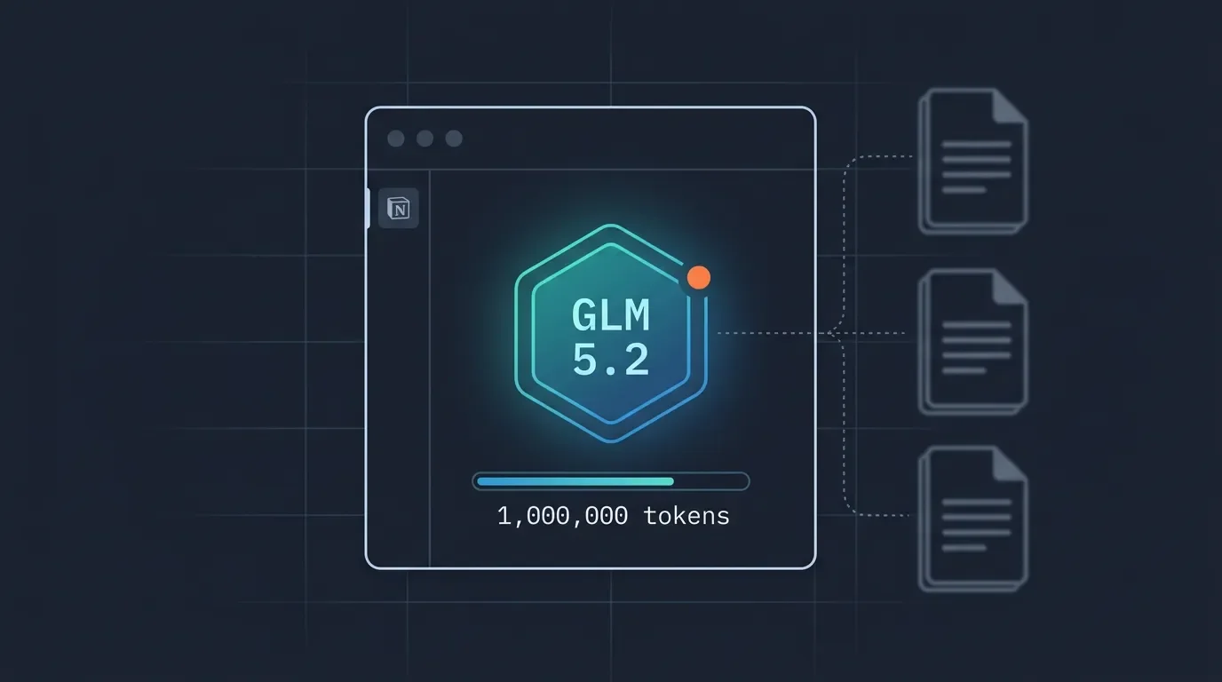 GLM 5.2 is now in Notion's model picker — and its 1M context window changes what Custom Agents can actually process