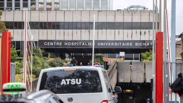 Entrance to Bichat hospital in Paris