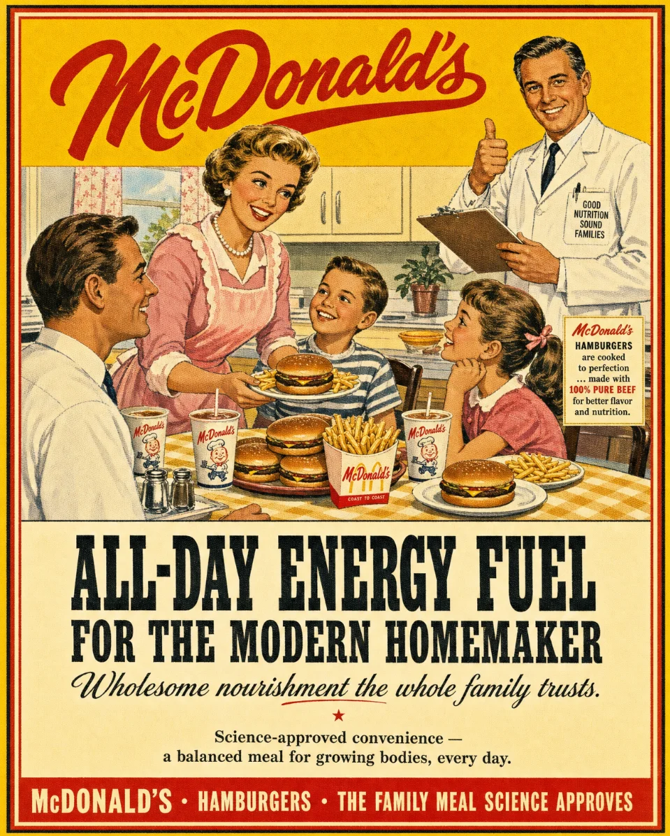 🍔 McDonald's promised your family balanced nourishment. The calories were real.