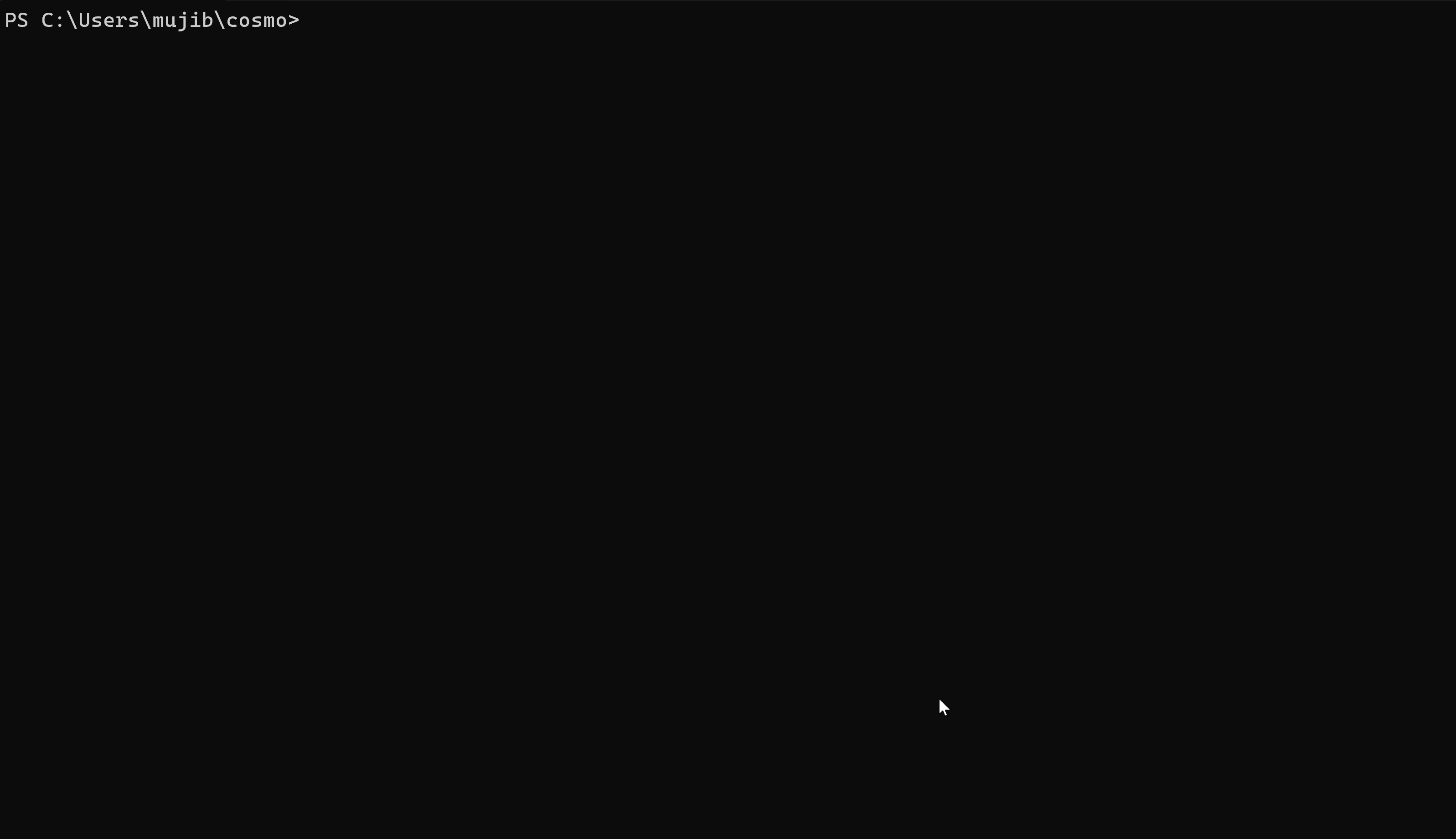 Cosmo boot animation — "Mission Control" startup sequence