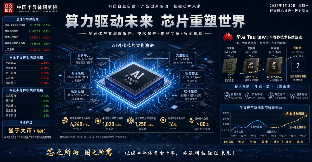 AI 研报午参|2026-05-25:华为「韬定律」发布,科创 50 单日涨 5.88% 创历史新高,高盛发现对冲基金半导体仓位登上纪录峰値
