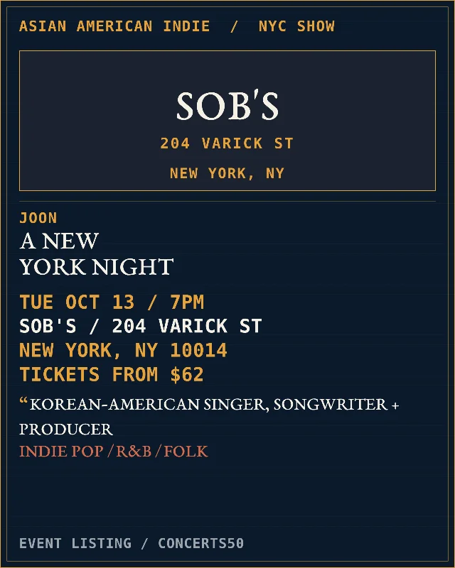 Joon brings indie pop to SOB's in New York